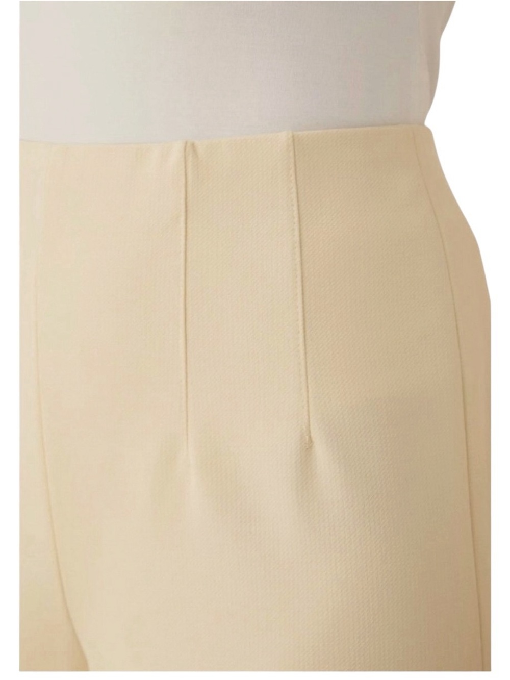Anne Klein Crepe Wide Leg Crop Pants Pull On High Rise Parchment Ivory XL NEW - Picture 8 of 13